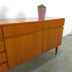 Teak Fineer Dressoir Barkast Met Lades En Klepdeuren thumbnail 13