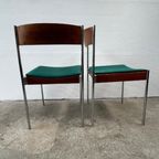 8x Midcentury Eetkamerstoel Casala Modell - Chroom, Hout thumbnail 2