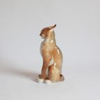 Porcelain Lynx Or Bobcat Sculpture By Lomonosov, Ussr thumbnail 16