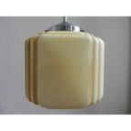 Art Deco Hanglamp Met Kubus Vormige Beige Bol thumbnail 4