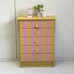 Restyle Streep Ladekastje Hout Porselein/leer Knop thumbnail 2