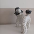 Vintage '80 Xl Poedelbeeld. Handbeschilderde Italiaanse Keramiek. thumbnail 10