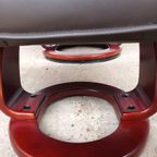 Verstelbare Bruin Leren Relaxfauteuil Met Voetenbank thumbnail 4