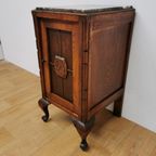 Vintage Landelijk Art Deco Nachtkastje Bijzetkastje Met Marmer Blad 8 thumbnail 8