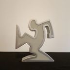 Keith Haring La Linea Lamp Osvaldo Cavandoli Zilver (nieuw In Originele Verpakking) thumbnail 11