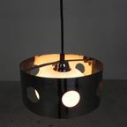 Vintage Hanglamp Met Chromen Cilinder En Glazen Bol thumbnail 15