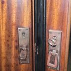 Vintage Mahonie Kledingkast, 3 Delig, Hang En Leg, Met Spiegeldeur 180 Cm Breed En 209 Cm Hoog thumbnail 4