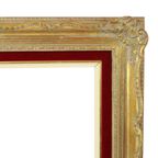 Vintage Vergulde Lijst Barok Stijl Rood Fluweel Klassiek 65x55cm thumbnail 13