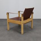 Set Of 2 Lounge Chairs In Teak And Saddle Leather By Karl Heinz Bergmiller For Escriba, Brazil, 1970s thumbnail 7