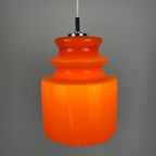 Vintage Oranje Glazen Hanglamp Van Peill En Putzler 1960 thumbnail 3