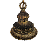 Vintage - Hollywood Regency Stijl - Hanglamp - Bollamp - Verguld - Art Deco - Opaalglas - 1970'S thumbnail 19