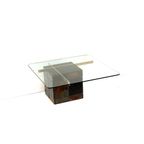 Italiaanse Design Salontafel Van Artedi Met Natuurstenen Voet En Glazen Blad thumbnail 3