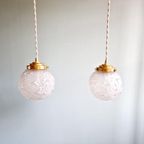 Paar Art Deco Kroonluchters In Gesatineerd Glas, 1920-30 thumbnail 6