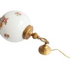 Vintage Grote Glazen Met Bloemen Art Nouveau Style Lamp, Jaren '60/'70 thumbnail 3