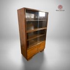 Vintage Notenhouten Vitrine/Boekenkast thumbnail 7