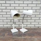 Duo Vintage Witte Bureaulampen thumbnail 2