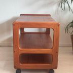 Vintage Deense Teak Bijzettafel Trolley Jaren 60 thumbnail 8