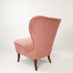 Artifort Clubfauteuil Roze Ribstof Cocktailstoeltje thumbnail 2