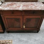 Vintage Frans Dressoir Commode, Ladekast Badkamermeubel Met Marmer Blad 201 thumbnail 18