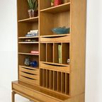 Scandinavisch Vintage Eiken Fineren Boekenkast thumbnail 12
