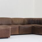 Vintage De Sede Ds15 Bruin Leer Modulair Sofa 1970S thumbnail 12