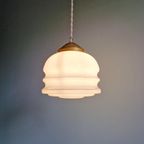 Art Deco Hanglamp In Wit Opaline Glas, 1920-30 thumbnail 5