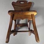 4 X Brutalist Oak Dining Chairs / 60's thumbnail 14