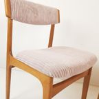 Vintage Houten Stoelen Licht Roze Ribstof Gerestaureerd thumbnail 9