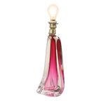 Paarse Roze Tafellamp Kristal Val Saint Lambert Swirl Jaren 60 thumbnail 4