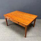 Antieke Pitch Pine Stoffen Tafel Met Twee Laden thumbnail 9