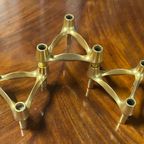 Goudkleurige Vintage Set Van 3 Fritz Nagel Kandelaars Door Bmf thumbnail 7