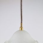 Vintage Zakdoek Hanglamp Glas Messing Verstelbaar Regency 70 thumbnail 8