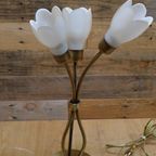 Schemerlamp Messingkleur Met 3 Bloemkapjes thumbnail 9
