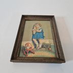 Vintage Druk Prentje Achter Glas In Lijst Schilderijtje thumbnail 4