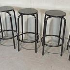 5 X Vintage Barkruk, Zwart, P/p/s thumbnail 9