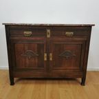 Vintage Antiek Dressoir Commode Ladekast Badkamermeubel Met Marmer Blad 203 thumbnail 4