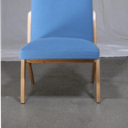 Vintage Blue Chair Of Wood And Cloth thumbnail 4