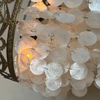 2 Beschikbaar Vintage Schelpen Hanglampen Brons Frame Vintage thumbnail 2