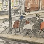 Aquarel Ingekleurde Pentekening Montmartre thumbnail 3