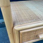 Rotan Tafel / Trolley Met 2 Lades, Op Wielen, 59 Cm Hoog thumbnail 7