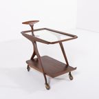 Rare Bar Cart/Serving Trolley From Gianfranco Frattini, Italy 1960’S thumbnail 6