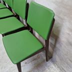 Nieuw Bekleed 4 Vintage Eetkamerstoelen Opnieuw Bekleed Groene Stoelen thumbnail 8