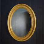 Antieke Ovale Spiegel In Gouden Lijst thumbnail 2