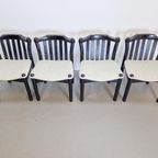 Set 4 Vintage Brutalist Eetkamerstoel '70 Mid Century Stoel thumbnail 11