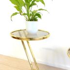 Vintage Bijzettafel Hollywood Regency Goud Messing Kleur thumbnail 6