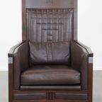 Luxe Art Deco Schuitema Design Fauteuil Met Donkerbruin Leer Uit De Decoforma Serie thumbnail 3