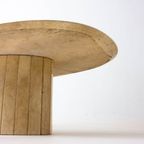 Oval Italian Coffee Table In Travertine Stone thumbnail 9