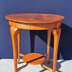 Antieke Vintage Wijntafel, Ronde Eikenhouten Bijzettafel thumbnail 6