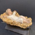 Grote Oude Gipsen Jezus In De Kribbe, 29 Cm Lang thumbnail 9