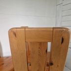 4 Massief Grenen Scandinavische Brutalist Vintage Stoelen thumbnail 5